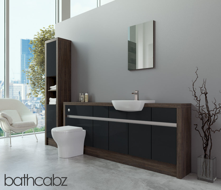 SIDONA MALI WENGE BASE & TALL UNIT BATHROOM FITTED FURNITURE