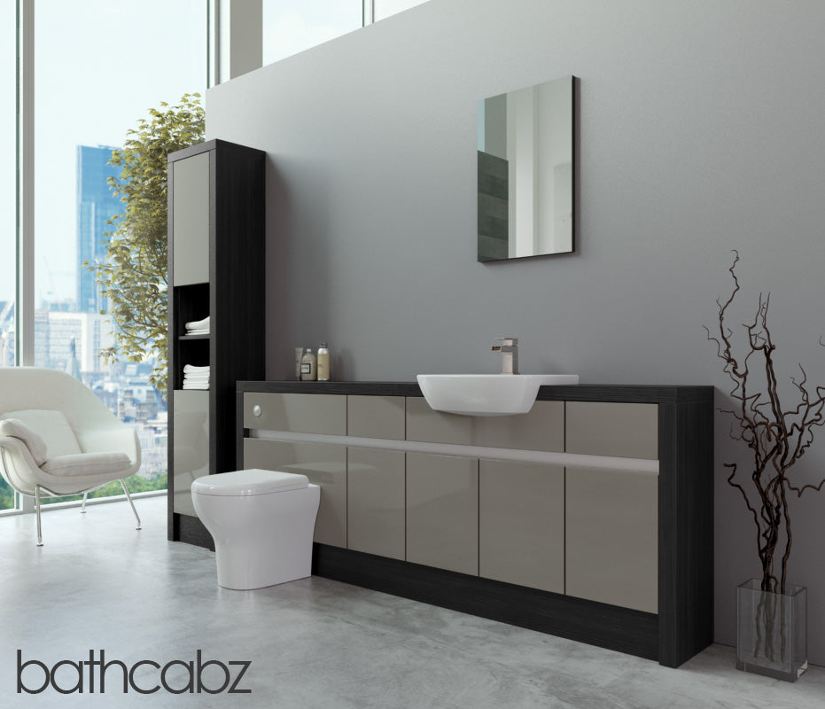 SIDONA HACIENDA BLACK BASE & TALL UNIT BATHROOM FITTED FURNITURE