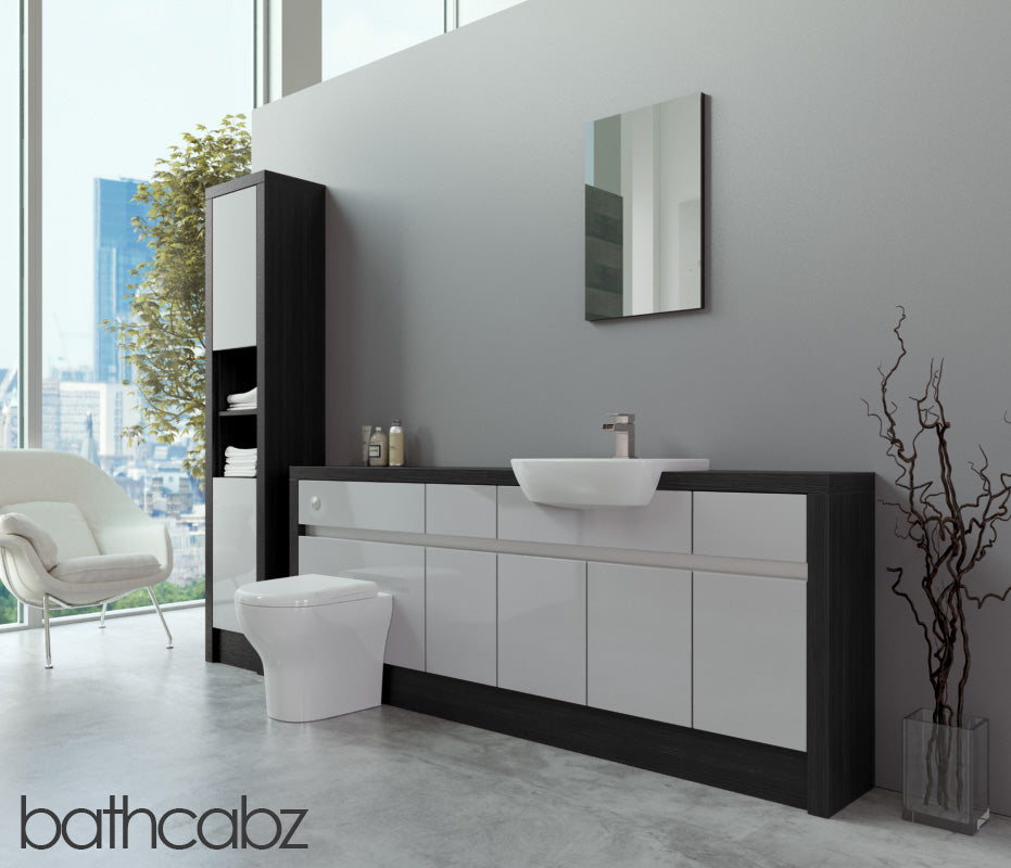 SIDONA HACIENDA BLACK BASE & TALL UNIT BATHROOM FITTED FURNITURE