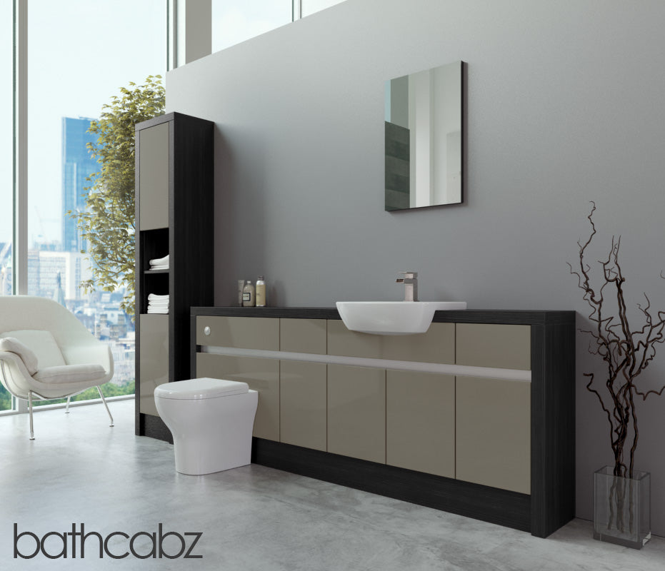 SIDONA HACIENDA BLACK BASE & TALL UNIT BATHROOM FITTED FURNITURE