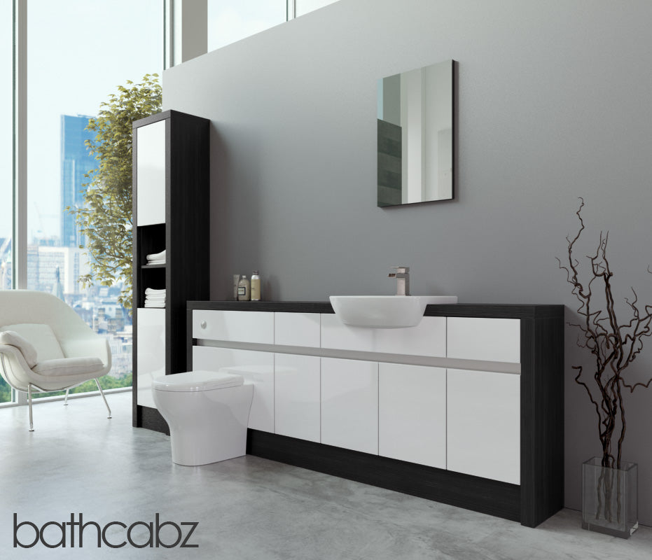 SIDONA HACIENDA BLACK BASE & TALL UNIT BATHROOM FITTED FURNITURE