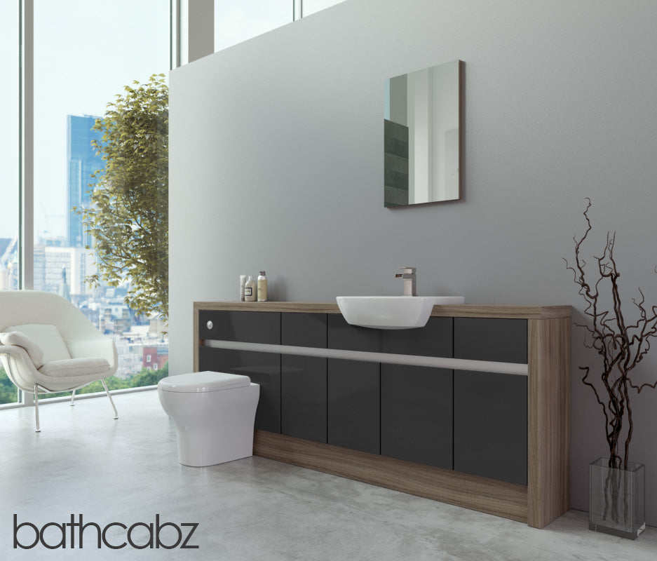 SIDONA DRIFTWOOD BASE UNITS BATHROOM FITTED FURNITURE