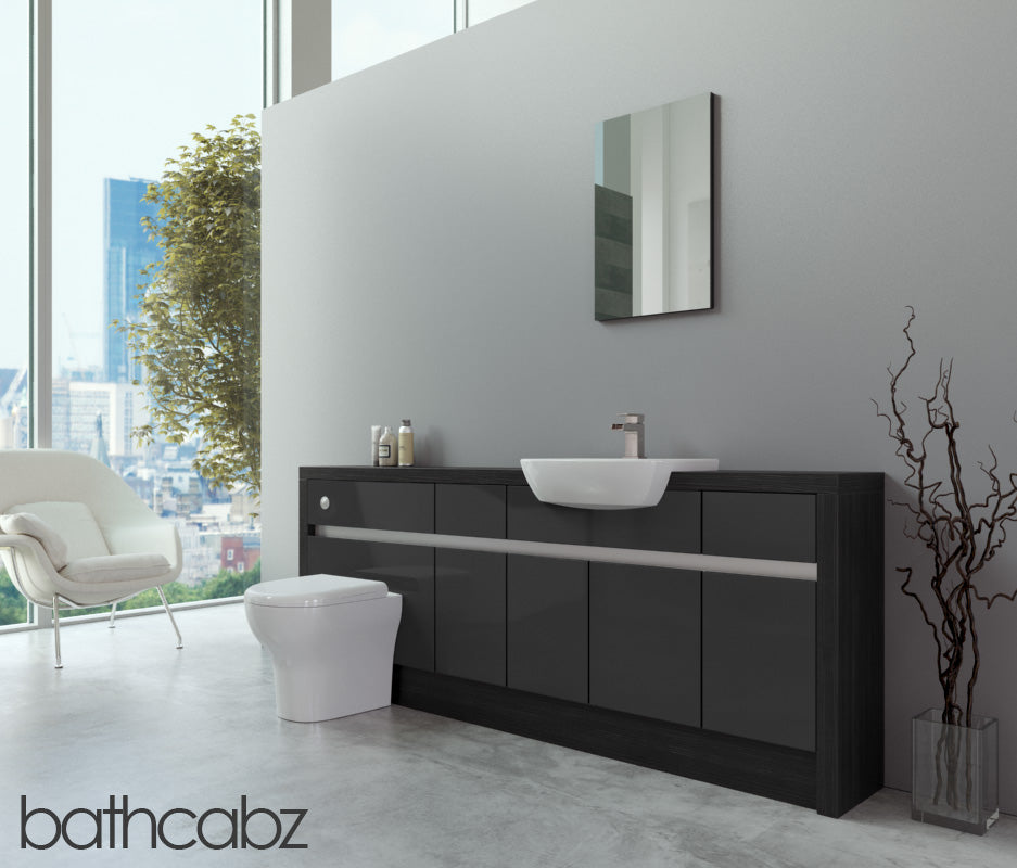 SIDONA HACIENDA BLACK BASE UNITS BATHROOM FITTED FURNITURE