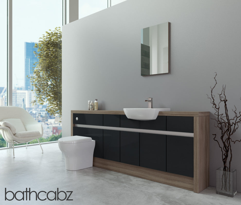 SIDONA DRIFTWOOD BASE UNITS BATHROOM FITTED FURNITURE