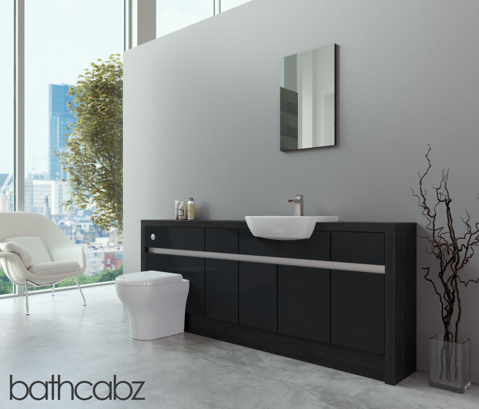 SIDONA HACIENDA BLACK BASE UNITS BATHROOM FITTED FURNITURE