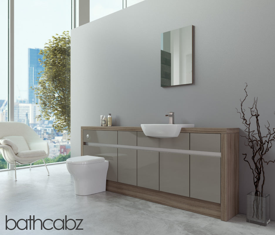 SIDONA DRIFTWOOD BASE UNITS BATHROOM FITTED FURNITURE