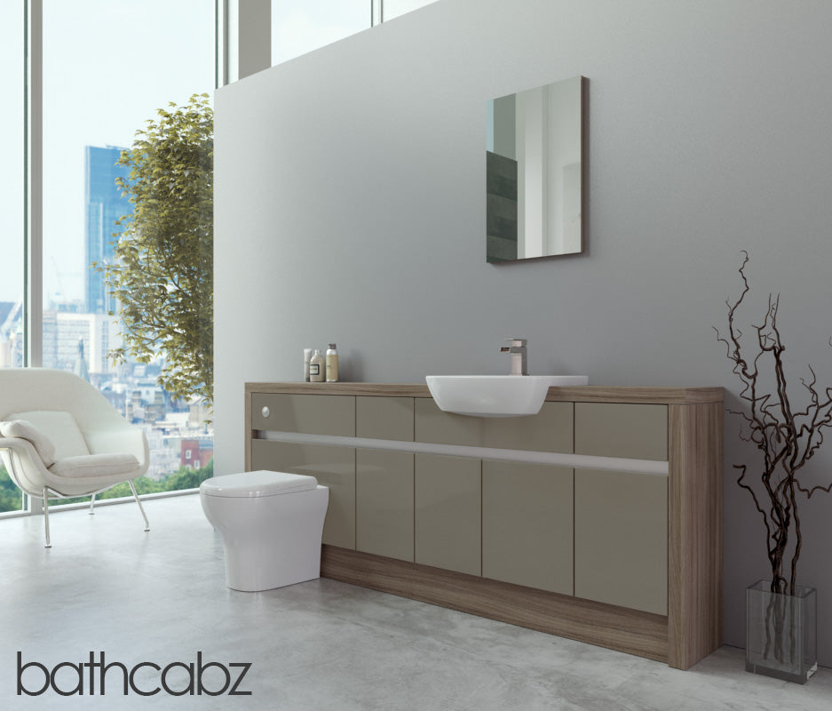 SIDONA DRIFTWOOD BASE UNITS BATHROOM FITTED FURNITURE