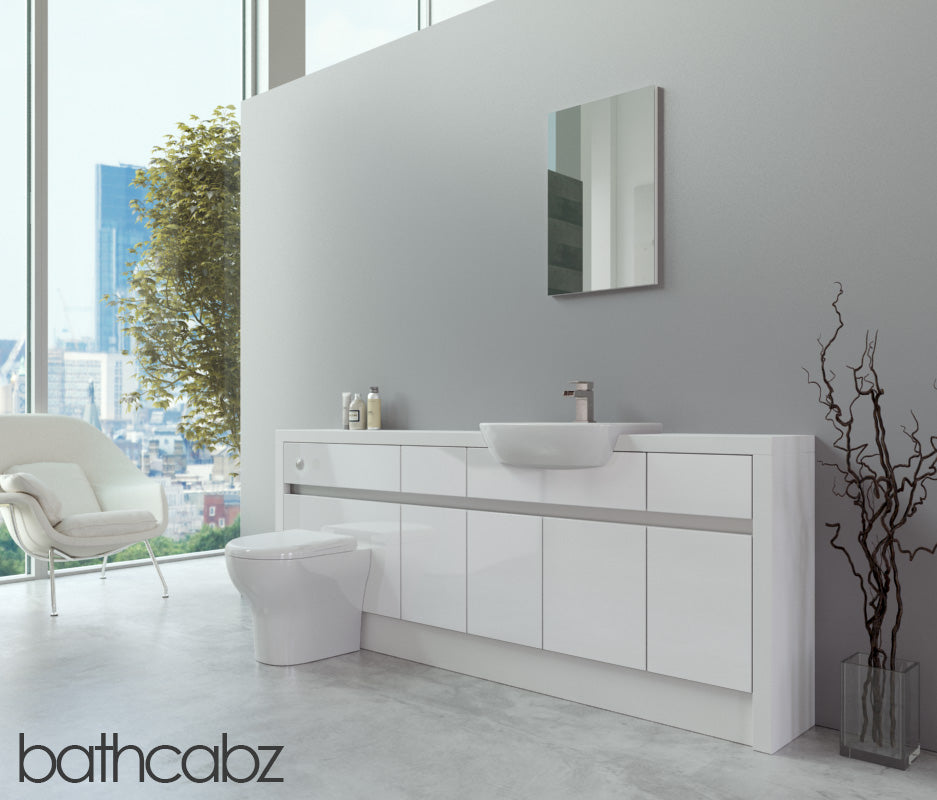 SIDONA WHITE MATT BASE UNITS BATHROOM FITTED FURNITURE