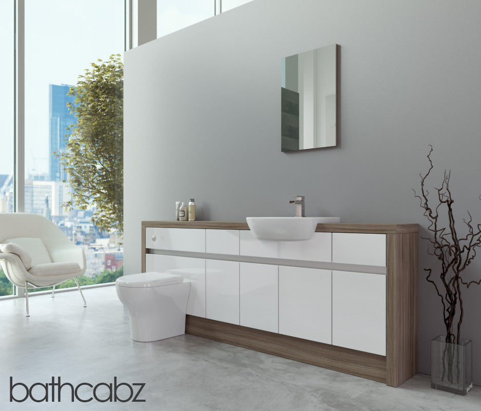 SIDONA DRIFTWOOD BASE UNITS BATHROOM FITTED FURNITURE