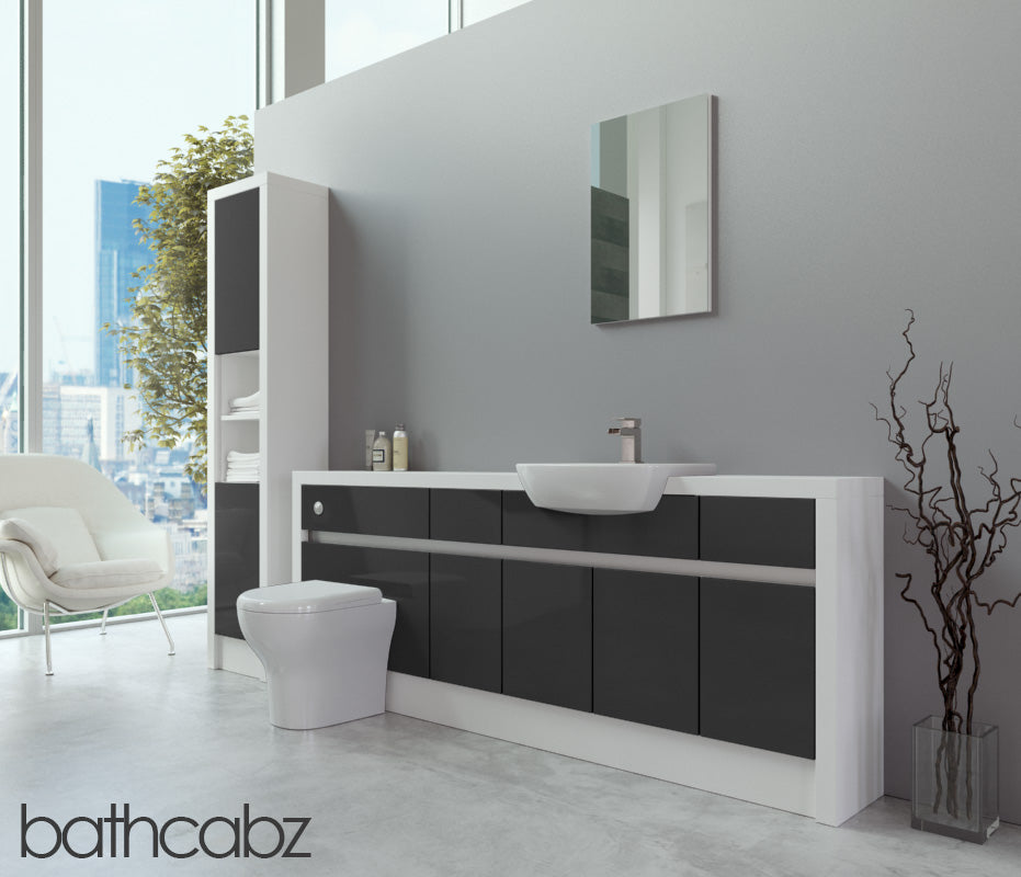 SIDONA WHITE MATT BASE & TALL UNIT BATHROOM FITTED FURNITURE
