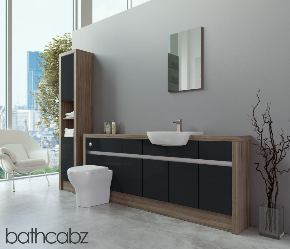 SIDONA DRIFTWOOD BASE & TALL UNIT BATHROOM FITTED FURNITURE