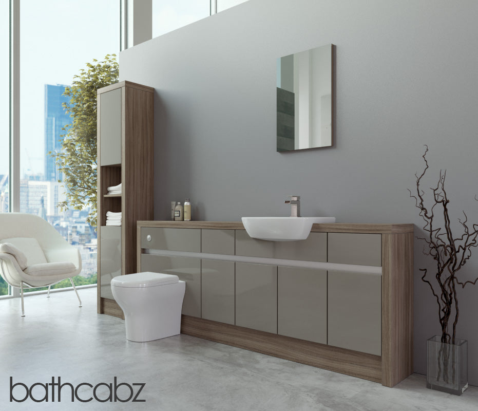 SIDONA DRIFTWOOD BASE & TALL UNIT BATHROOM FITTED FURNITURE