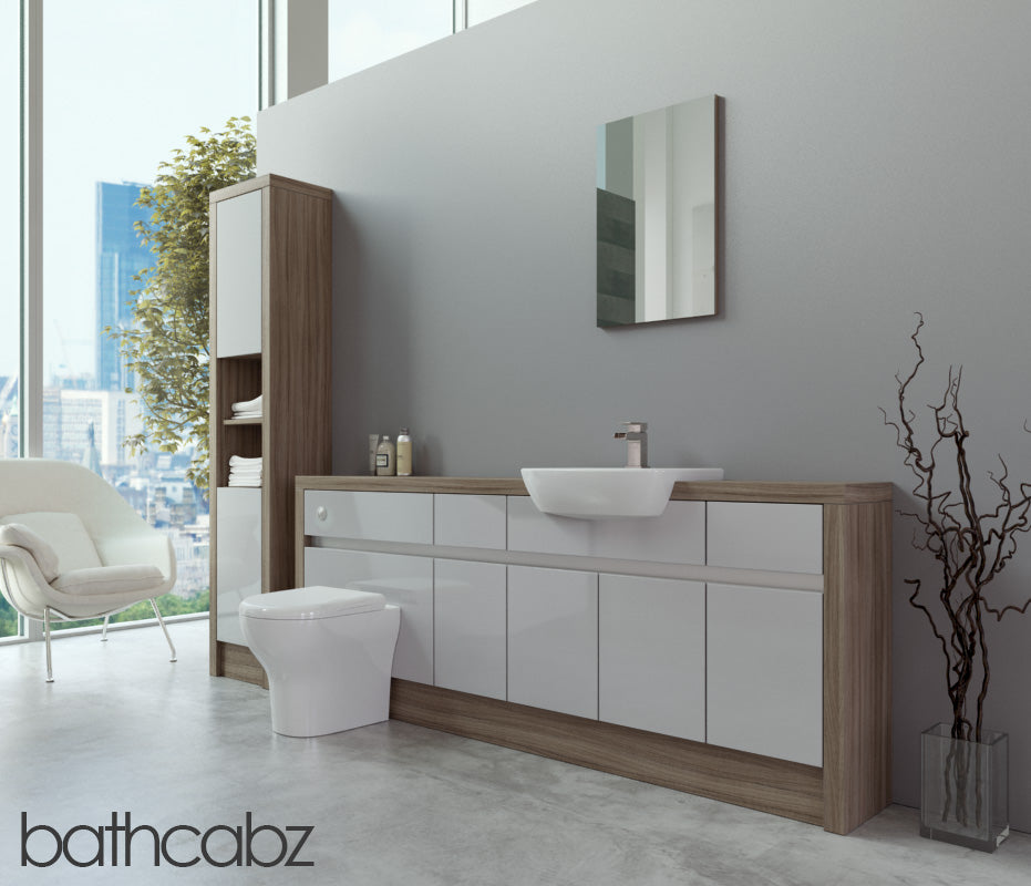 SIDONA DRIFTWOOD BASE & TALL UNIT BATHROOM FITTED FURNITURE