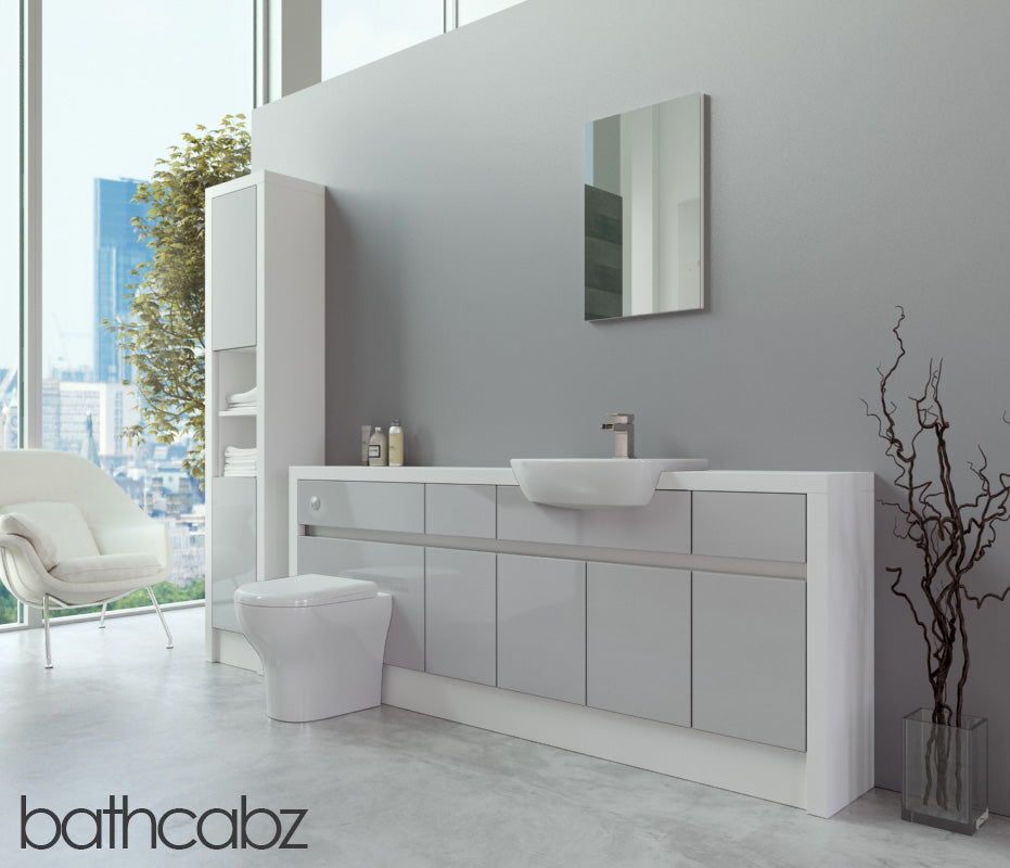 SIDONA WHITE MATT BASE & TALL UNIT BATHROOM FITTED FURNITURE