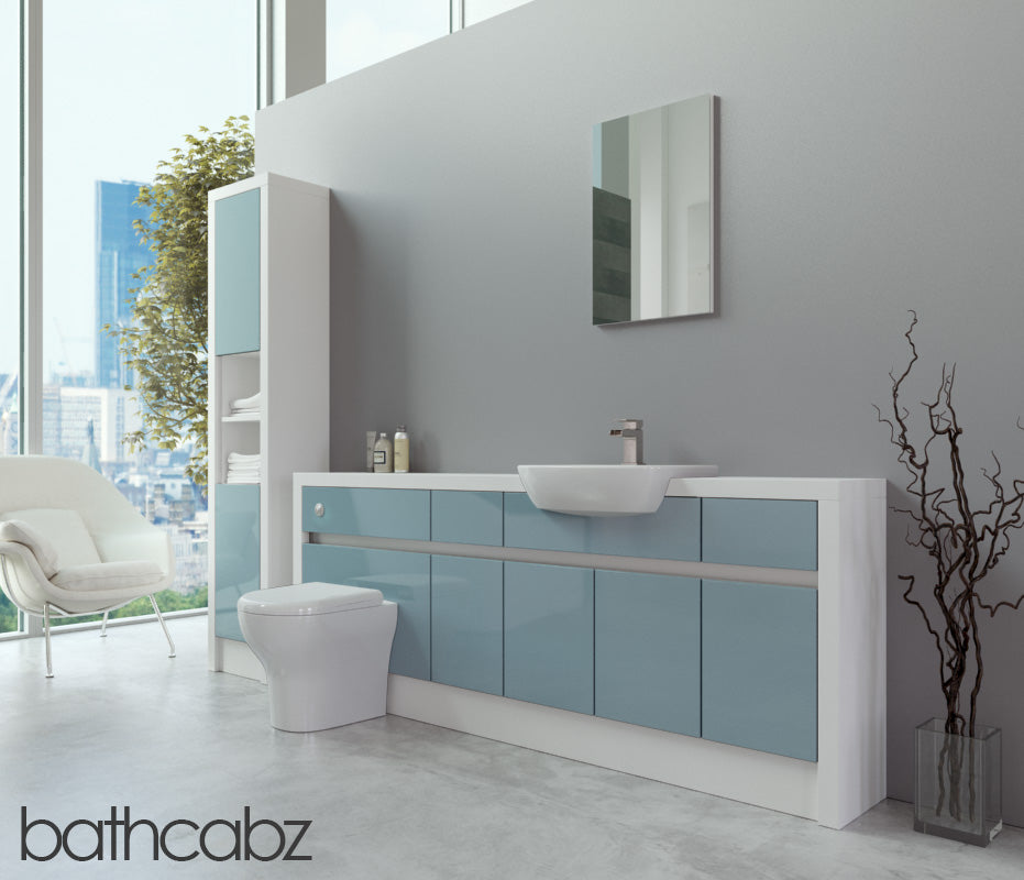 SIDONA WHITE MATT BASE & TALL UNIT BATHROOM FITTED FURNITURE