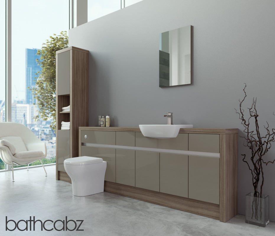 SIDONA DRIFTWOOD BASE & TALL UNIT BATHROOM FITTED FURNITURE