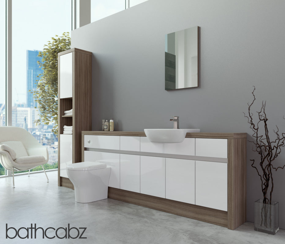 SIDONA DRIFTWOOD BASE & TALL UNIT BATHROOM FITTED FURNITURE