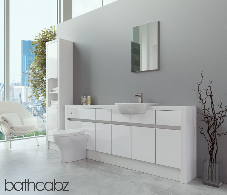 SIDONA WHITE MATT BASE & TALL UNIT BATHROOM FITTED FURNITURE