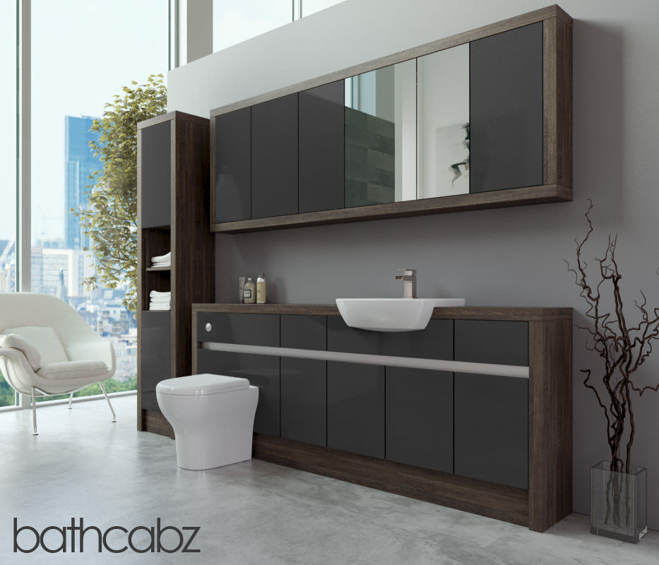 SIDONA MALI WENGE BASE, WALL & TALL UNIT BATHROOM FITTED FURNITURE