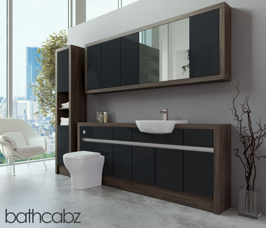 SIDONA MALI WENGE BASE, WALL & TALL UNIT BATHROOM FITTED FURNITURE
