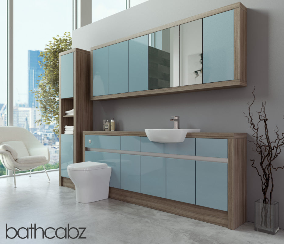 SIDONA DRIFTWOOD BASE, WALL & TALL UNIT BATHROOM FITTED FURNITURE