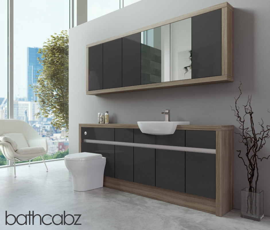 SIDONA DRIFTWOOD BASE & WALL UNITS BATHROOM FITTED FURNITURE