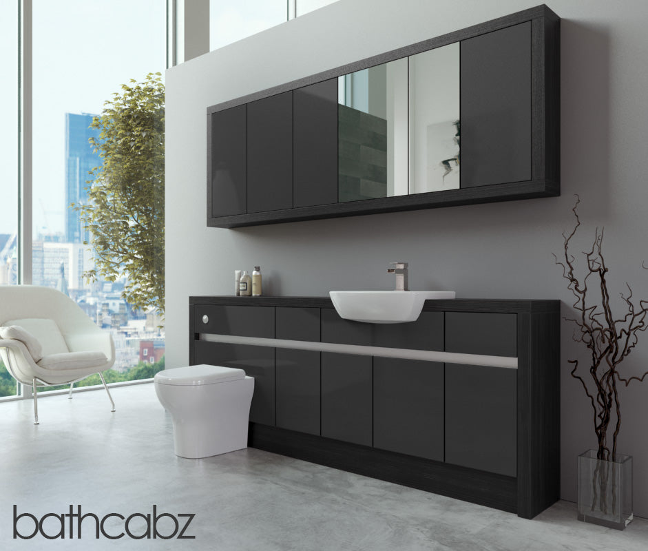 SIDONA HACIENDA BLACK BASE & WALL UNITS BATHROOM FITTED FURNITURE
