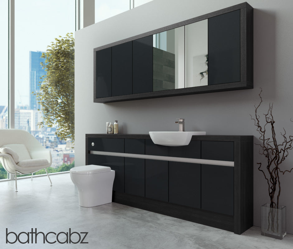 SIDONA HACIENDA BLACK BASE & WALL UNITS BATHROOM FITTED FURNITURE