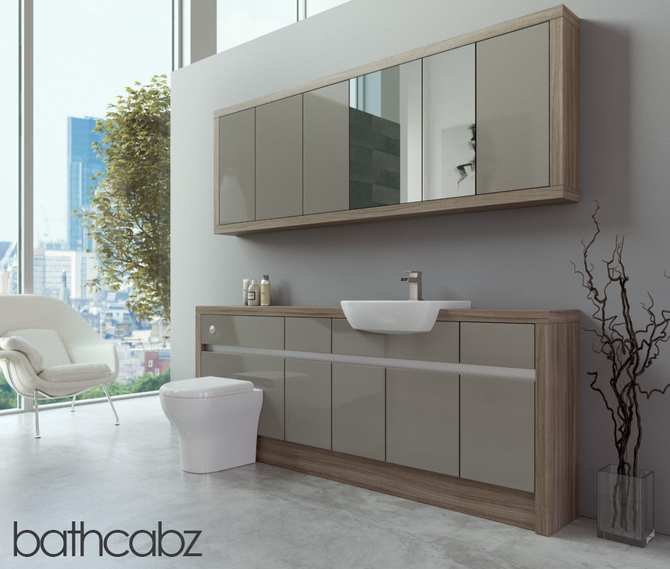 SIDONA DRIFTWOOD BASE & WALL UNITS BATHROOM FITTED FURNITURE