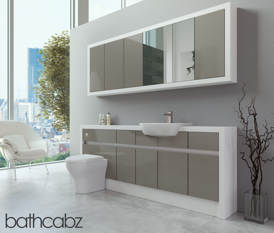 SIDONA WHITE MATT BASE & WALL UNITS BATHROOM FITTED FURNITURE