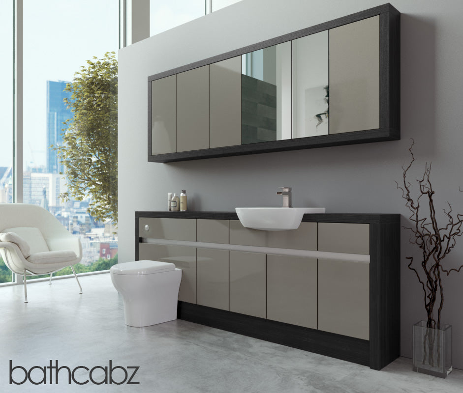 SIDONA HACIENDA BLACK BASE & WALL UNITS BATHROOM FITTED FURNITURE