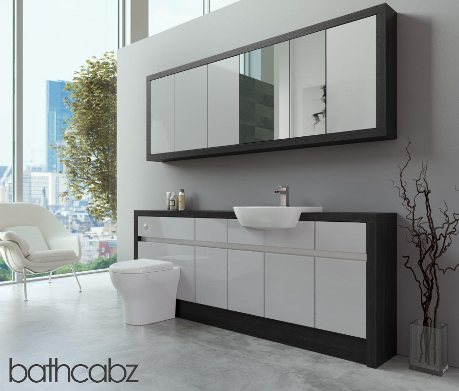 SIDONA HACIENDA BLACK BASE & WALL UNITS BATHROOM FITTED FURNITURE