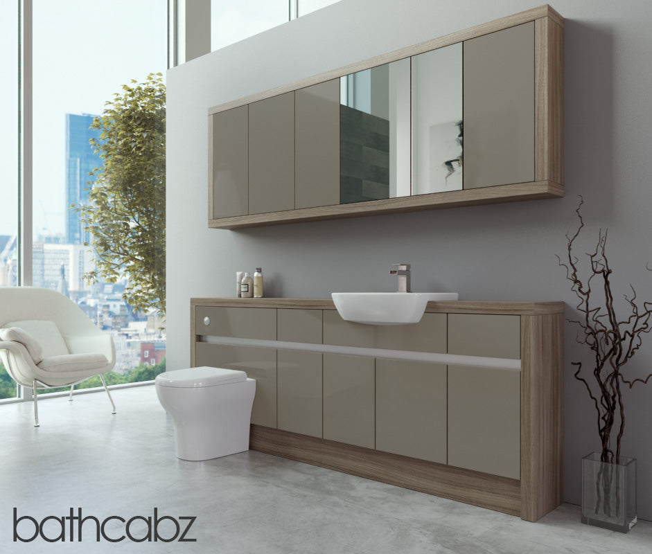 SIDONA DRIFTWOOD BASE & WALL UNITS BATHROOM FITTED FURNITURE