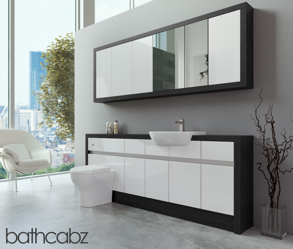 SIDONA HACIENDA BLACK BASE & WALL UNITS BATHROOM FITTED FURNITURE