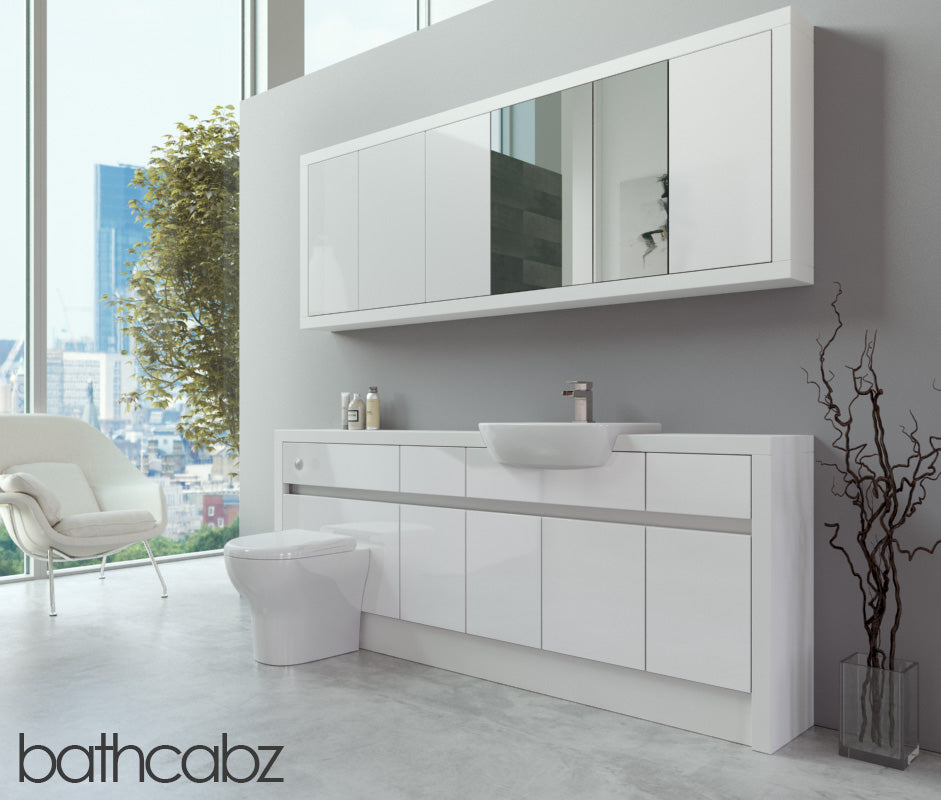 SIDONA WHITE MATT BASE & WALL UNITS BATHROOM FITTED FURNITURE