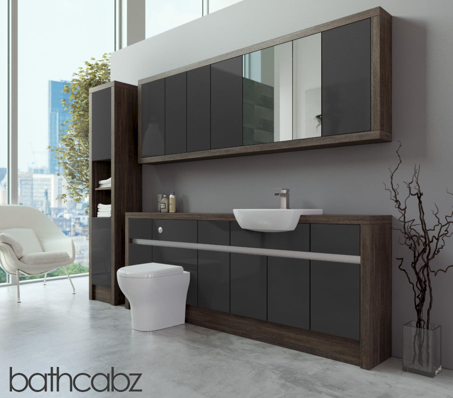 SIDONA MALI WENGE BASE, WALL & TALL UNIT BATHROOM FITTED FURNITURE