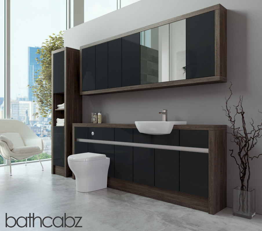 SIDONA MALI WENGE BASE, WALL & TALL UNIT BATHROOM FITTED FURNITURE