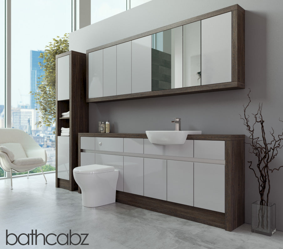 SIDONA MALI WENGE BASE, WALL & TALL UNIT BATHROOM FITTED FURNITURE