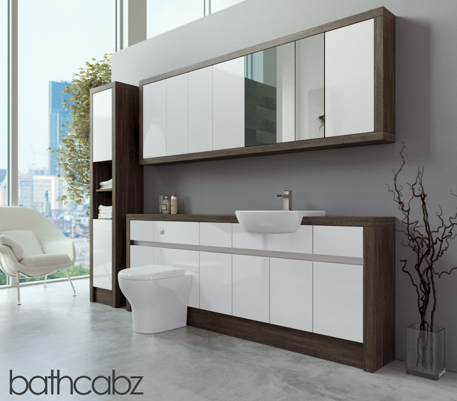SIDONA MALI WENGE BASE, WALL & TALL UNIT BATHROOM FITTED FURNITURE