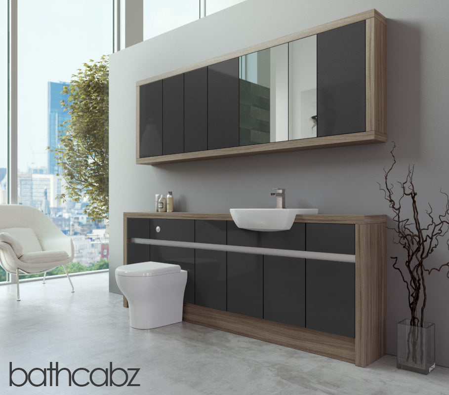 SIDONA DRIFTWOOD BASE & WALL UNITS BATHROOM FITTED FURNITURE