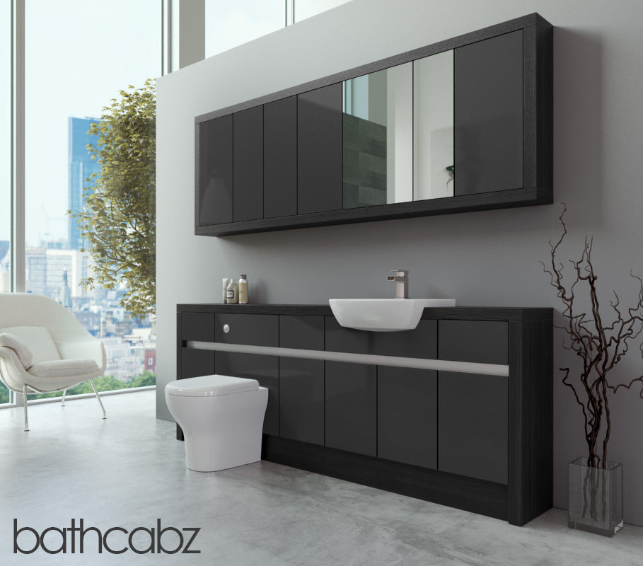SIDONA HACIENDA BLACK BASE & WALL UNITS BATHROOM FITTED FURNITURE