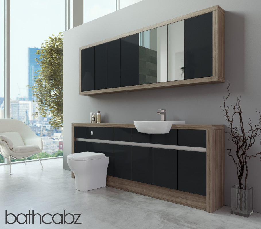 SIDONA DRIFTWOOD BASE & WALL UNITS BATHROOM FITTED FURNITURE