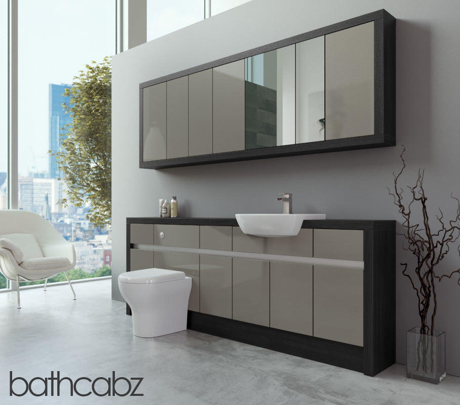 SIDONA HACIENDA BLACK BASE & WALL UNITS BATHROOM FITTED FURNITURE