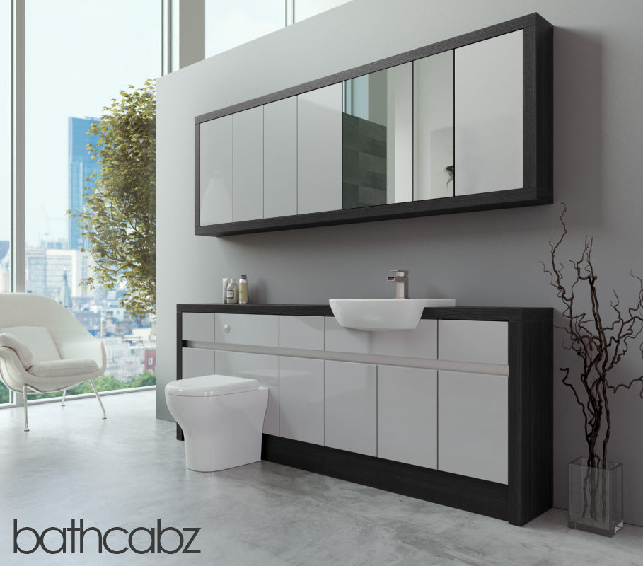 SIDONA HACIENDA BLACK BASE & WALL UNITS BATHROOM FITTED FURNITURE