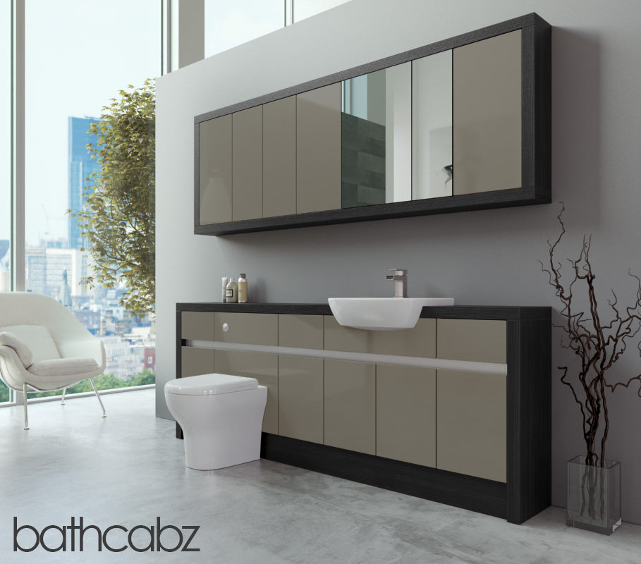 SIDONA HACIENDA BLACK BASE & WALL UNITS BATHROOM FITTED FURNITURE
