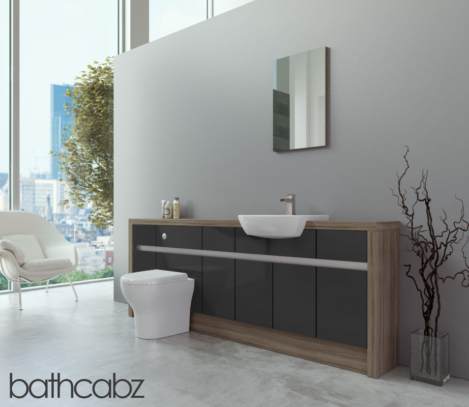 SIDONA DRIFTWOOD BASE UNITS BATHROOM FITTED FURNITURE
