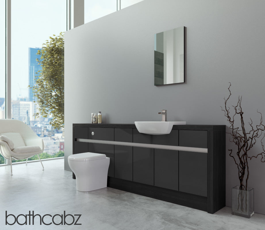 SIDONA HACIENDA BLACK BASE UNITS BATHROOM FITTED FURNITURE