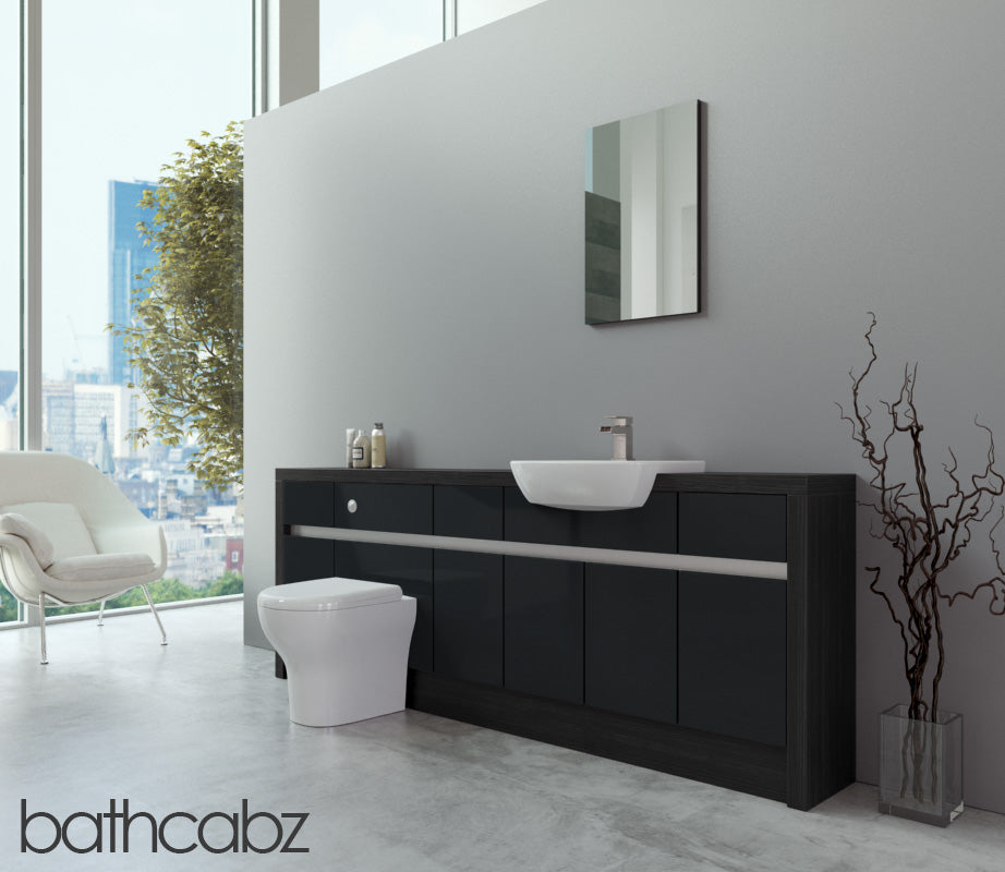 SIDONA HACIENDA BLACK BASE UNITS BATHROOM FITTED FURNITURE