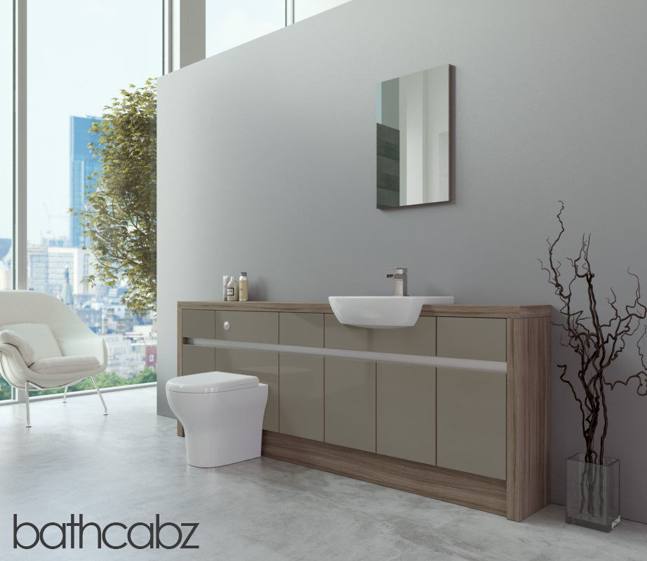 SIDONA DRIFTWOOD BASE UNITS BATHROOM FITTED FURNITURE