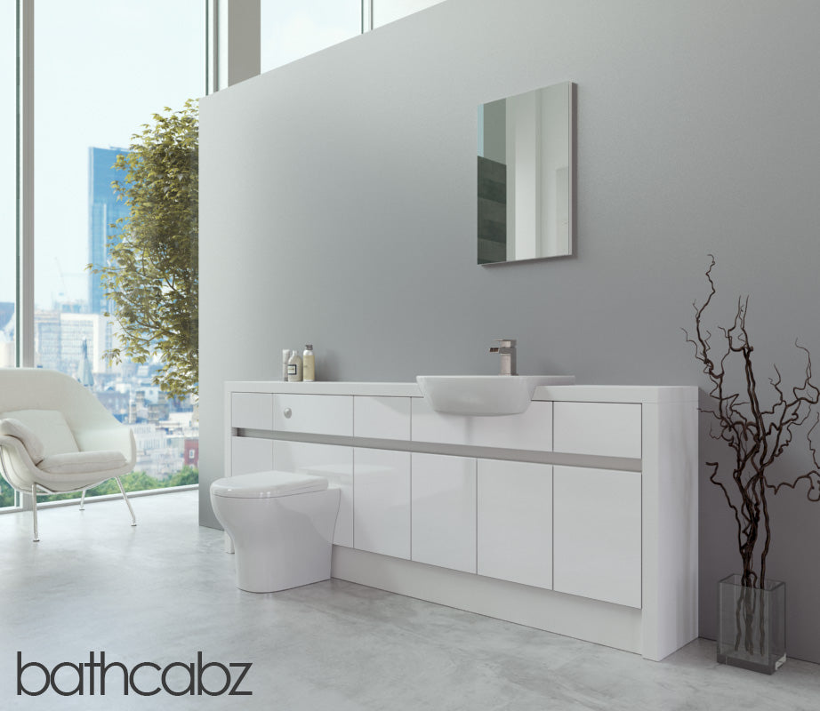 SIDONA WHITE MATT BASE UNITS BATHROOM FITTED FURNITURE